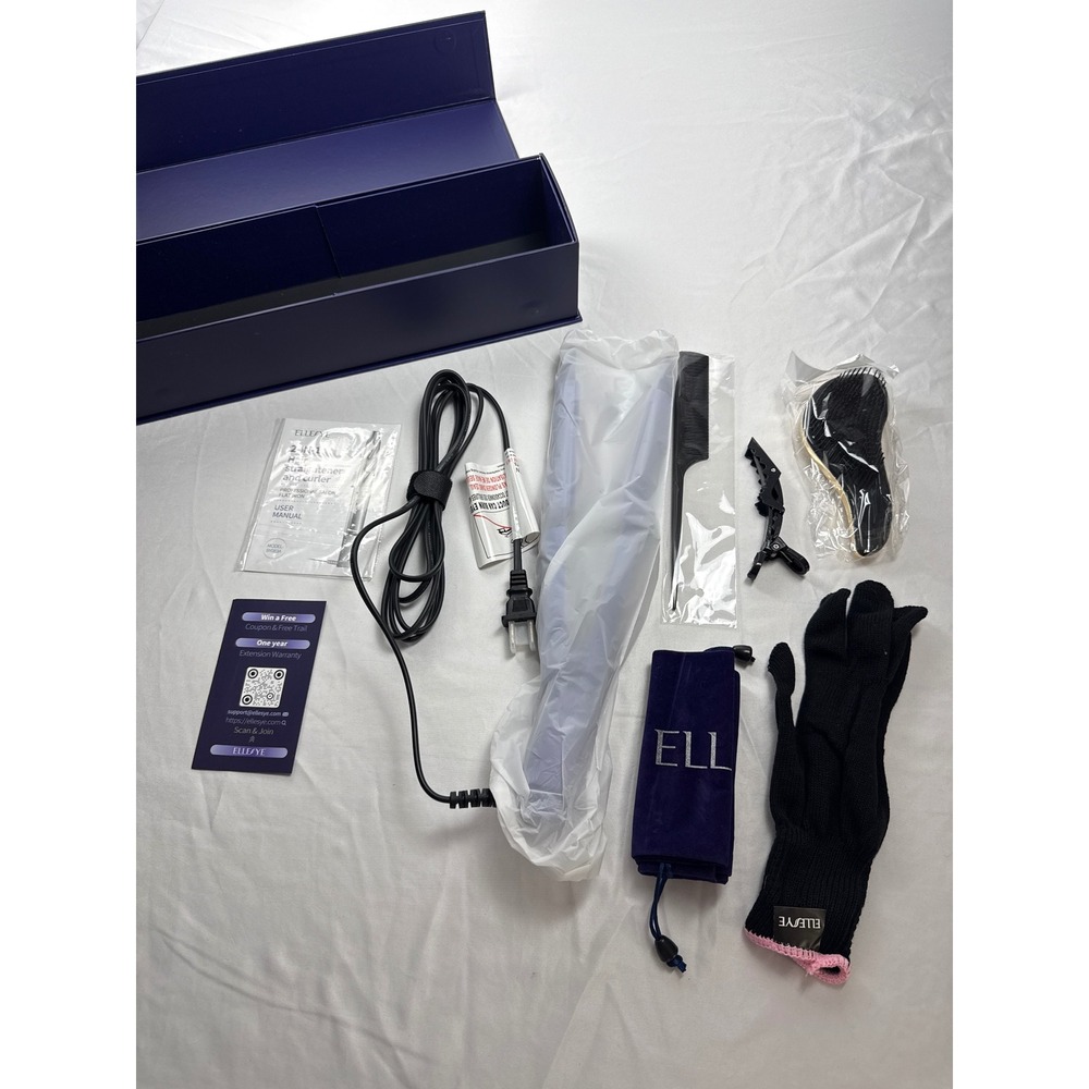 Ellesye 2-in-1 Hair Straightener Curling Flat Iron Purple New Open Box